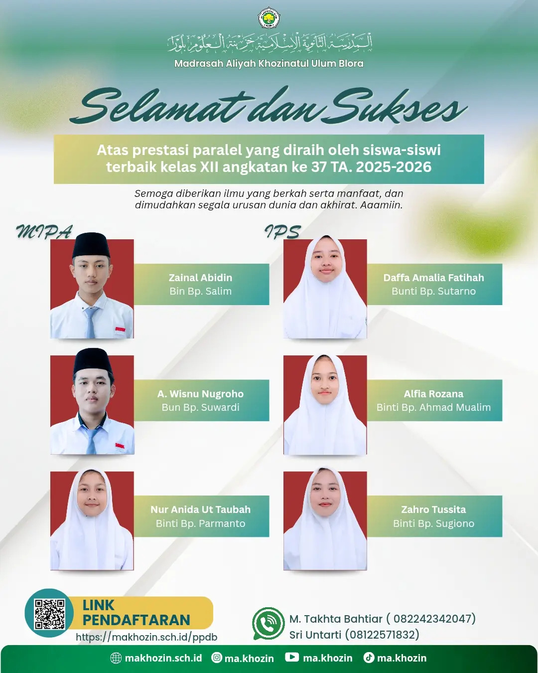 MA Khozinatul Ulum Blora Berikan Apresiasi kepada Siswa-Siswi Terbaik Angkatan ke-37 Tahun Ajaran 2025/2026
